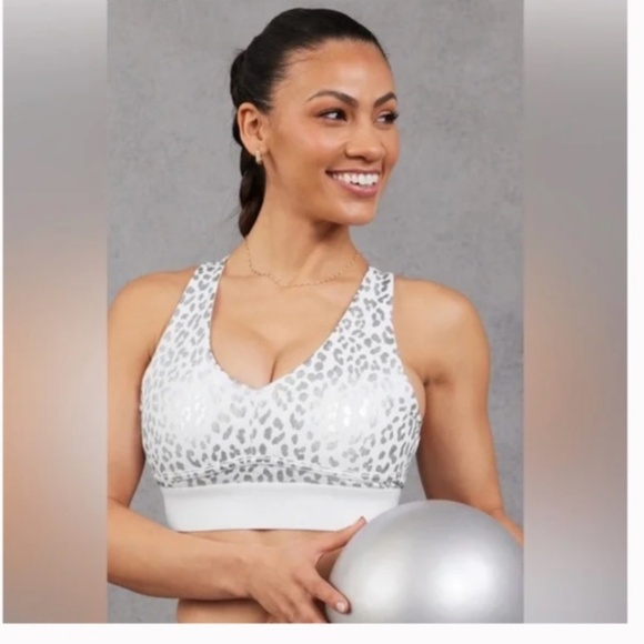 FABLETICS All Day Every Day Low-Impact Foil Stealth Bra White SZ 1X (Estimated) - Picture 2 of 10